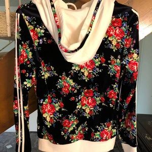 Velvet hooded sweater set